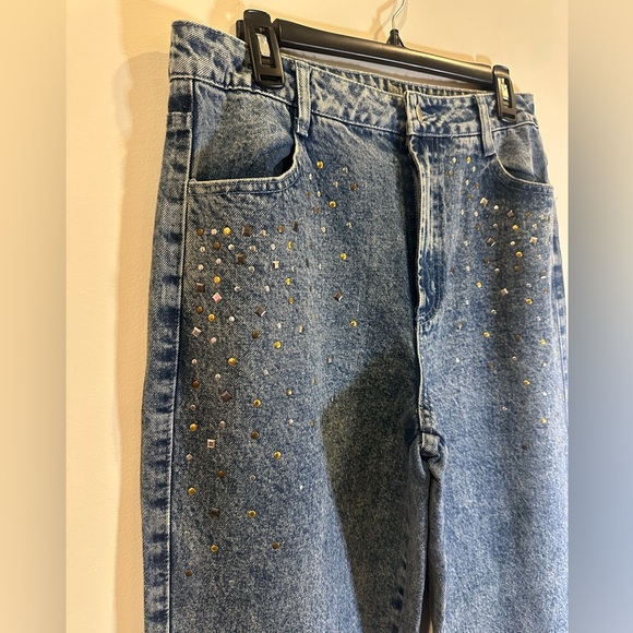 Le Lis Studded Blue Denim Jeans - Picture 3 of 4